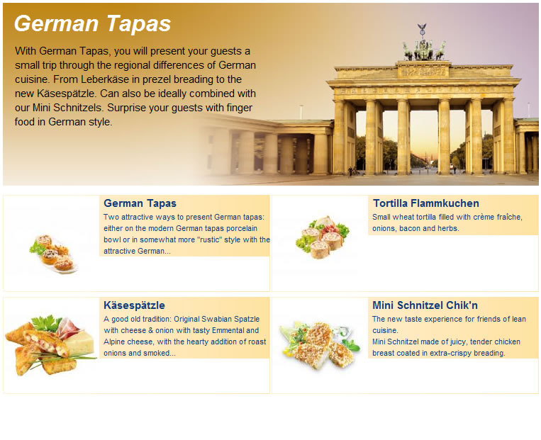 FINGER FOOD - GERMAN TAPAS